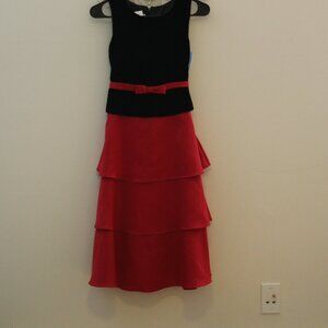Bonnie Jean Girls Dress Size 12 Velvet Bodice Dress with Satin Skirt Tiered